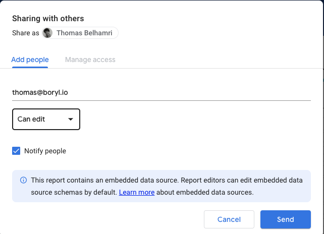 Partager votre reporting Google Data Studio