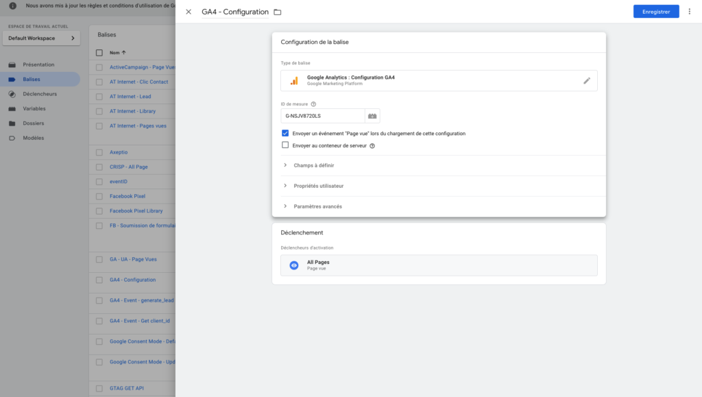 Comment installer (configuration initiale) Google Analytics 4 (GA4) avec Google Tag Manager ? 7