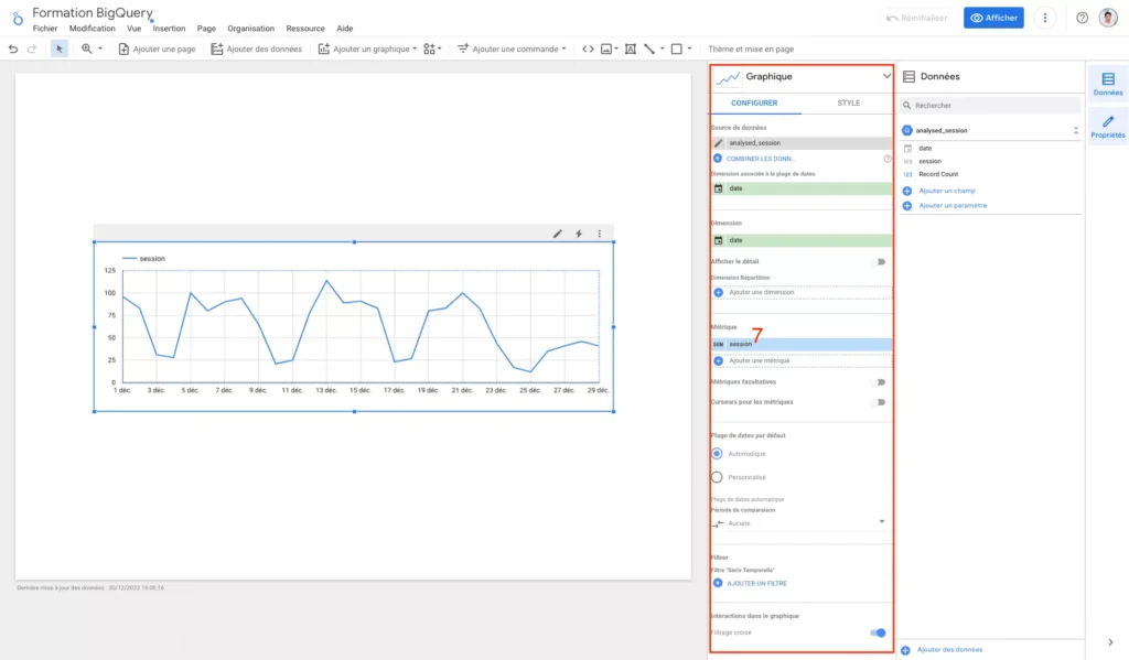 Visualiser le résultat d’une requête SQL BigQuery automatisée sur Looker Studio (Google Analytics)