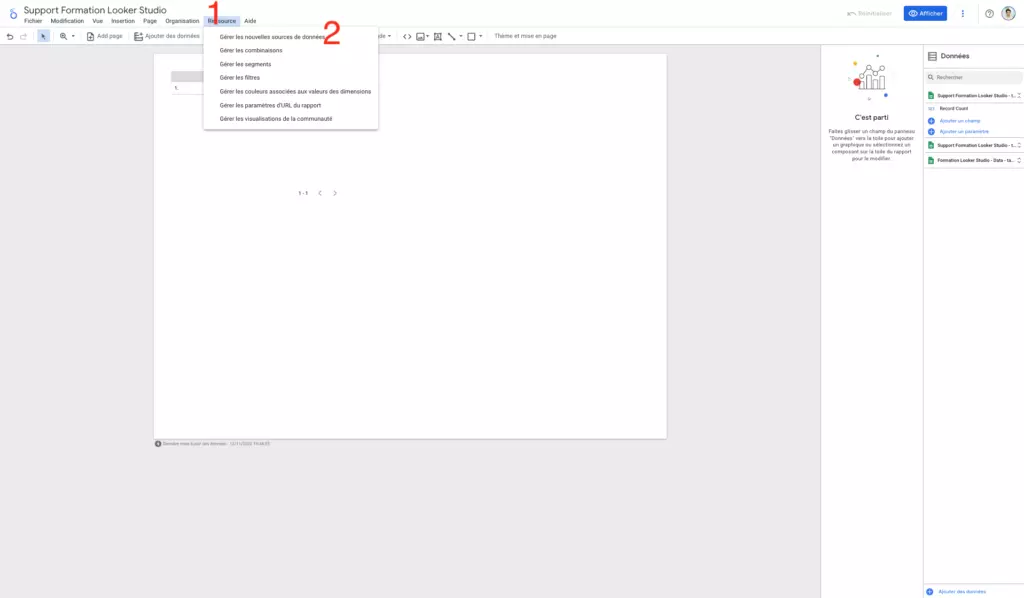 Ajouter une source de données à un rapport