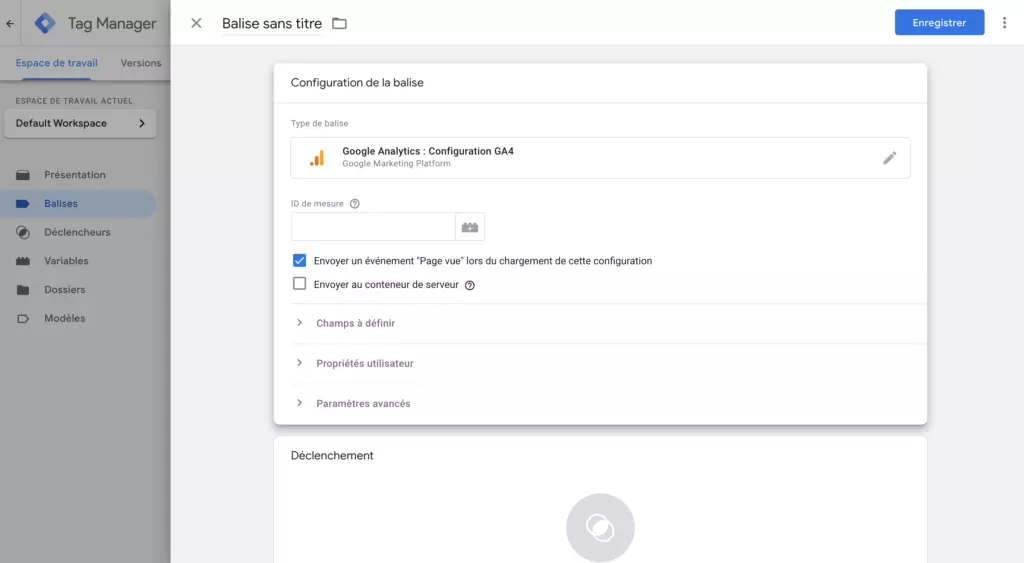 Comment déployer la balise "Google Analytics : Configuration GA4" sur Google Tag Manager ?